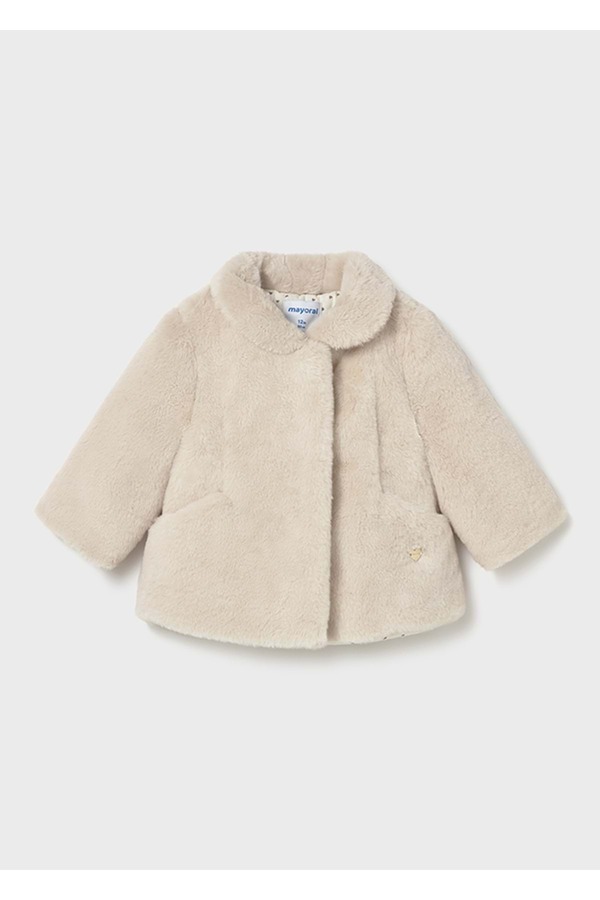 Mayoral Kız Bebek Tüylü Mont Bej 2434