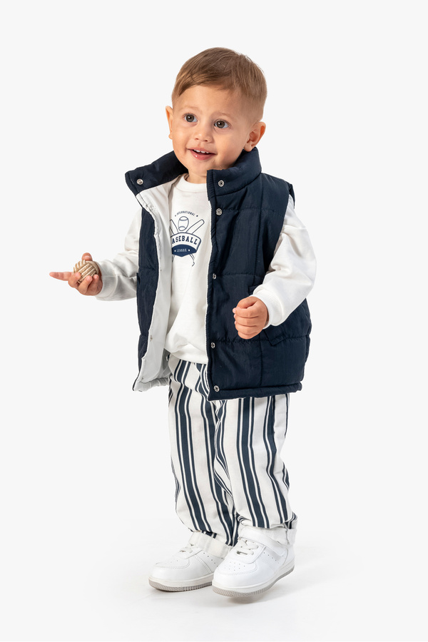 Jikko Baby Erkek Bebek Şişme Yelekli 3'lü Takım 9033