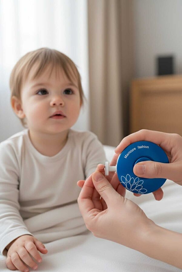 Findify Store Yenidoğan Bebek Dönerli Pilli Tırnak Kesme Törpüleme Makinası Tırnak Makası Bebek Bakım