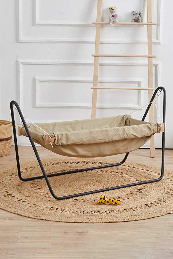 Svava Ahşap Bebek Hamak Beşik - Portatif Hamak Beşik (kahverengi)