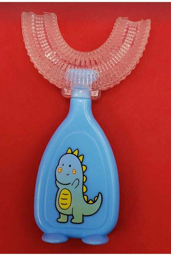 Vi Caro Erkek Çocuk Figürlü Mavi Diş Fırçası U Şeklinde Pratik Bebek Diş Kaşıma Fırçası