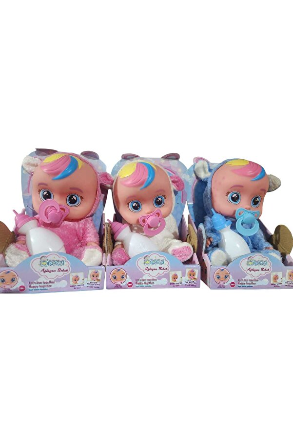Ailenizin Oyuncakçısı Mavi Beyaz Ve Pembe Renk Ağlayan Ve Konuşan Et Bebek