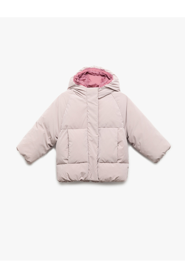 Koton Kapşonlu Uzun Kollu Cepli Şişme Mont