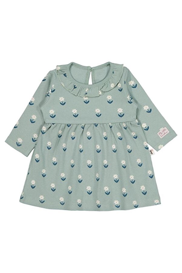 Civil Baby Çiçek Baskılı 6-18 Ay Elbise - Yeşil 18-24 Ay