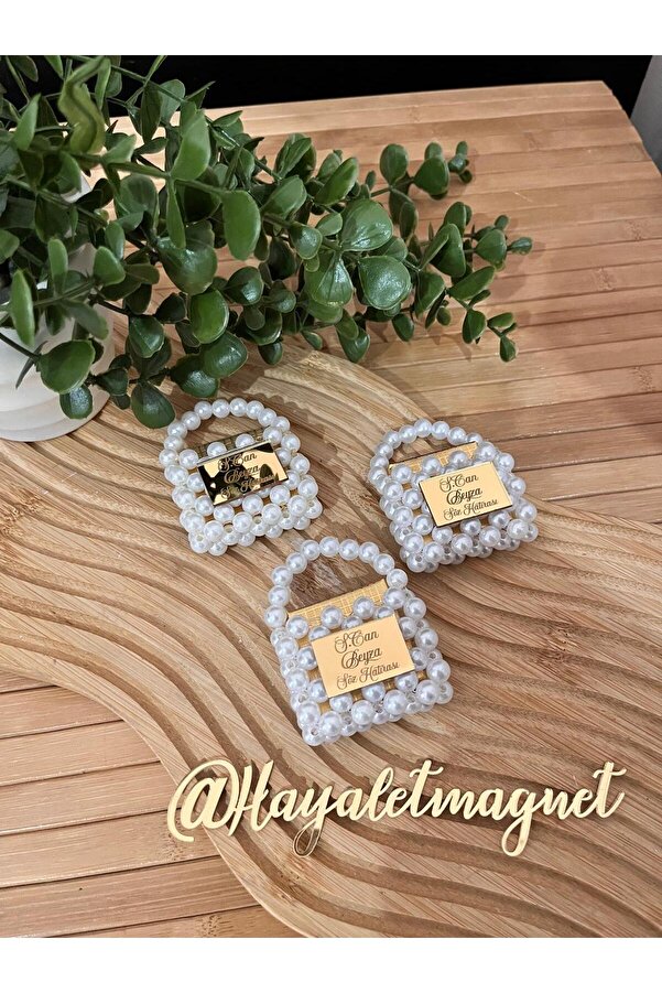 hayalet magnet 20 Adet İnci Çanta Anahtarlık Hediyesi Söz, Nişan, Düğün, Nikah, 6 Ay Kınası, Doğum Günü Hediyesi