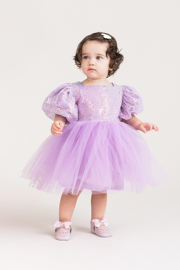 Banamio Vera Balon Kollu Tüllü Pul Payet Kabarık Özel Gün Elbisesi