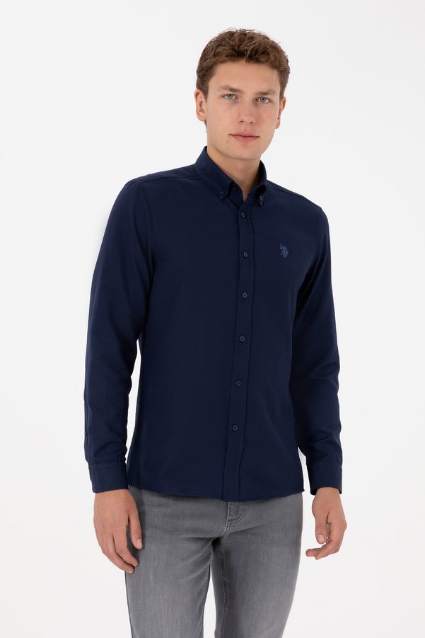 U.S. Polo Assn. Men's Navy Long Sleeve Basic Shirt 50316723-VR033