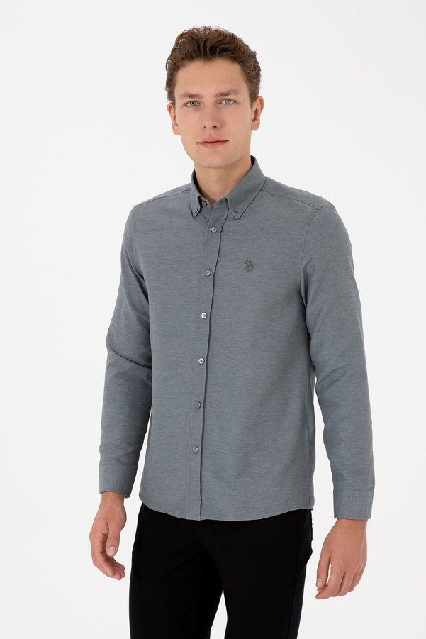 U.S. Polo Assn. Men's Anthracite Long Sleeve Basic Shirt 50316723-VR006