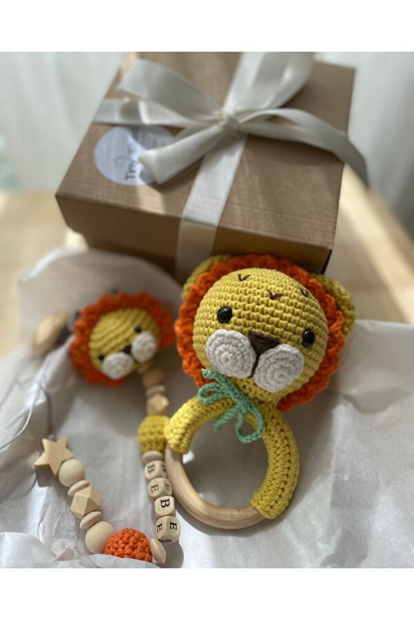 tiny wood Hoşgeldin Bebek Hediyelik, Organik Yeni Doğan Bebek Isimli Emzik Askısı Hediye Seti , Diş Kaşıyıcı