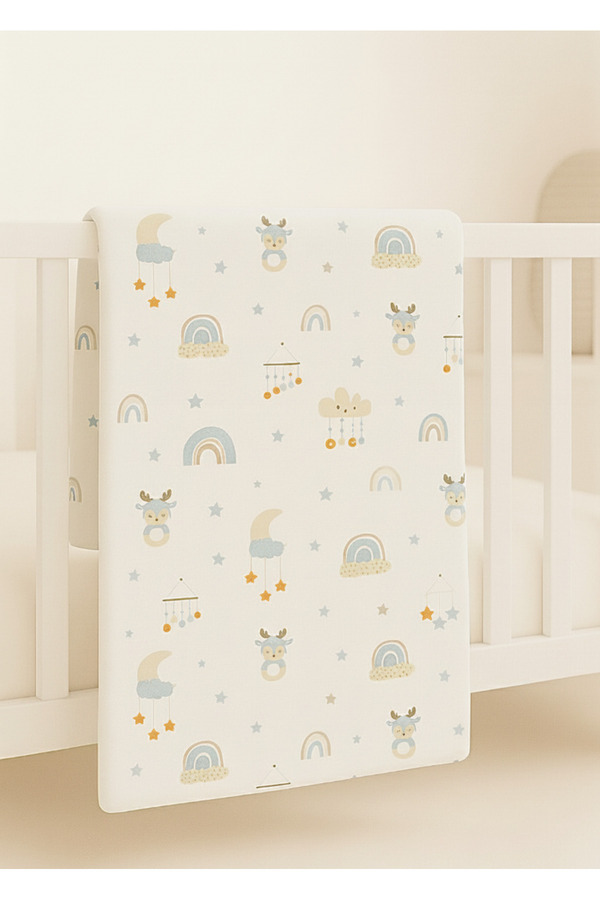 Baby Veil Çift Taraflı Bebek&Çocuk Battaniyesi %100 Pamuk Pazen Desenli 100x120 Cm