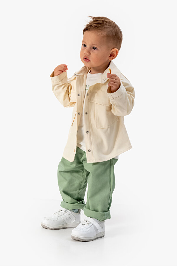 Jikko Baby Erkek Bebek Gabardin Ceketli 3'lü Takım 9041 MS