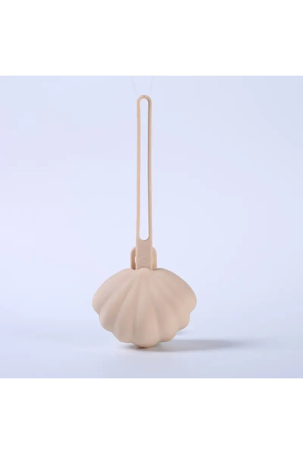 The Cloudish Shop Silikon Emzik Saklama Kutusu Emzik Tutucu Taşınabilir Askılı Deniz kabuğu Midye Desenli KREM