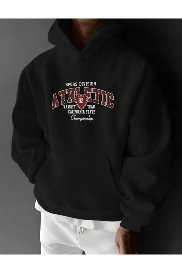 FUFLUNS Athletic Printed Oversized Unisex Women/Men K Hooded Sweatshirt