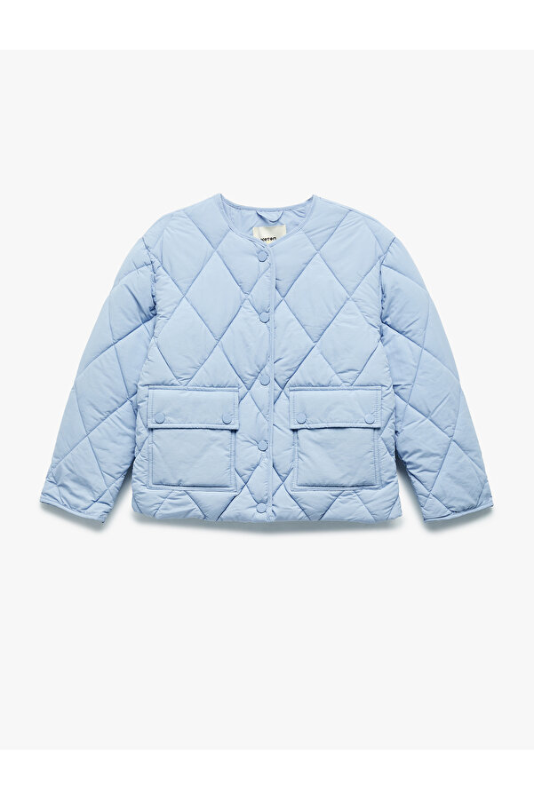 Koton Uzun Kollu Bisiklet Yaka Cepli Kapitone Mevsimlik Mont