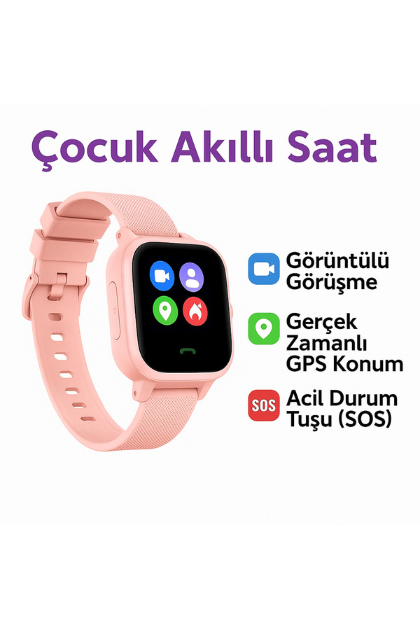 qasul Sim Kartlı GPS'Lİ Kameralı Görüntülü Görüşmeli Çocuk Güvenliği İçin Akıllı Saat