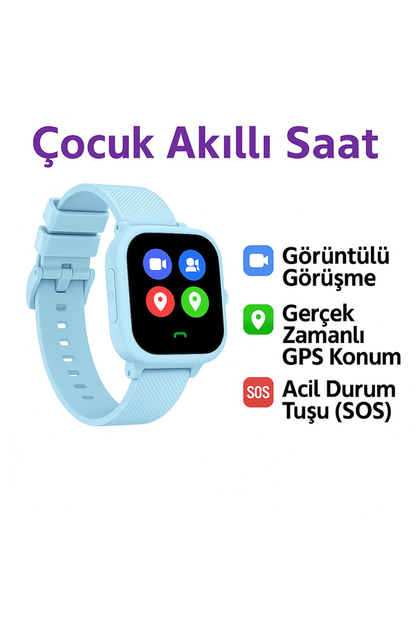 qasul Sim Kartlı GPS'Lİ Kameralı Görüntülü Görüşmeli Çocuk Güvenliği İçin Akıllı Saat