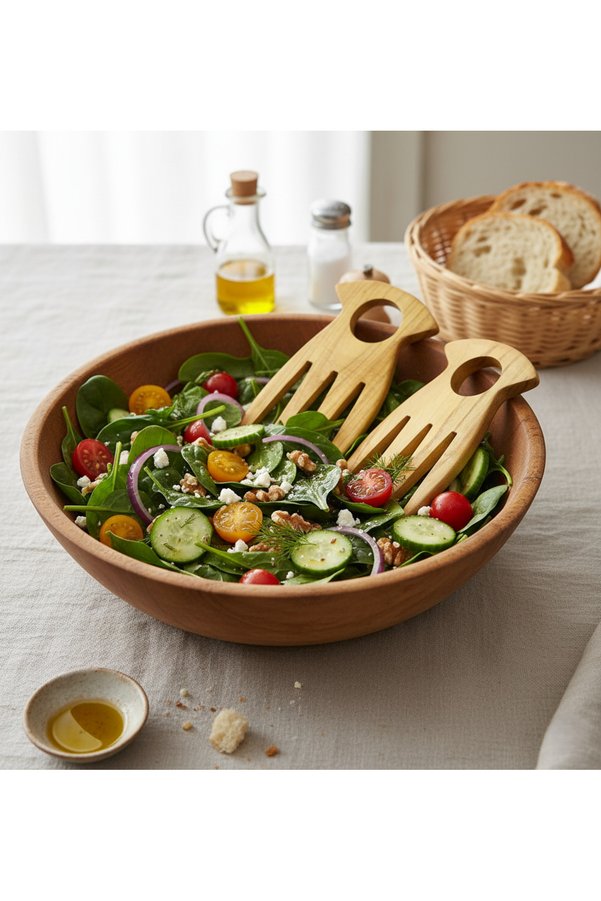 Dia Salad Spoon Acacia Wood Handmade Wooden Salad Serving Fork