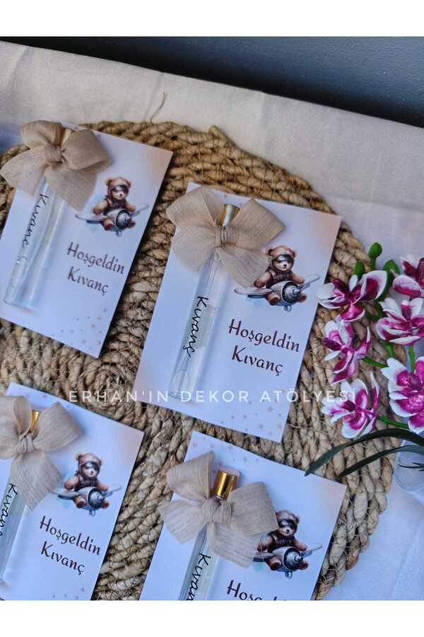 Erhan'ın Dekor Atölyesi El Emeği Ürünler İsme Özel Bebek Hediyelik Kolonya Mevlüt Hediyesi Doğum Günü Hediyelik 10 ADET