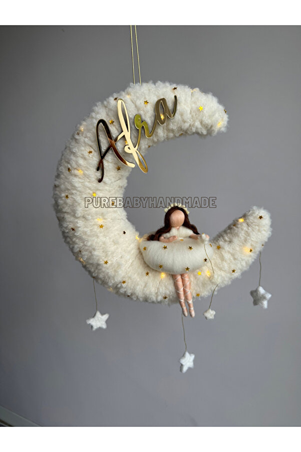 Genel Markalar Kız Bebek Için Ledli Keçe Bebek Kapı Süsü