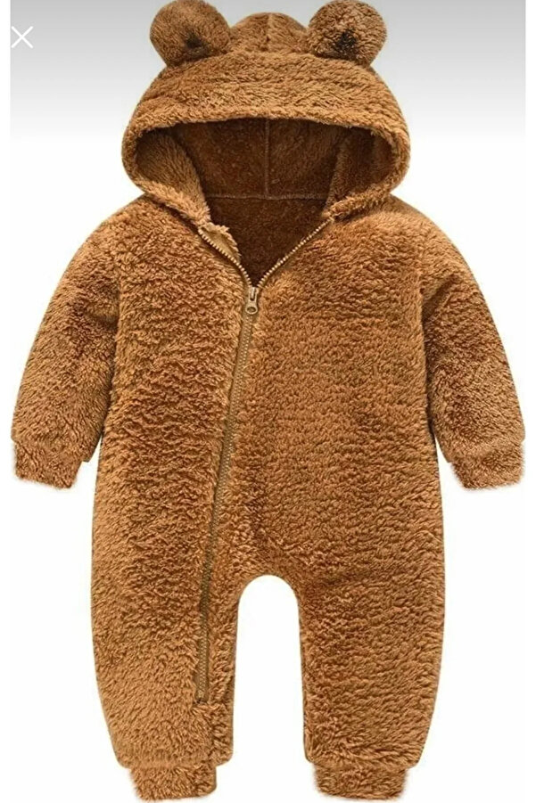 BABYSİ KİDS CLUB Kapşonlu Bebek Peluş Welsoft Tulum (DIŞ VE IÇ ÇİFT TARAFLI WELSOFT PELUŞ YÜNLÜ)
