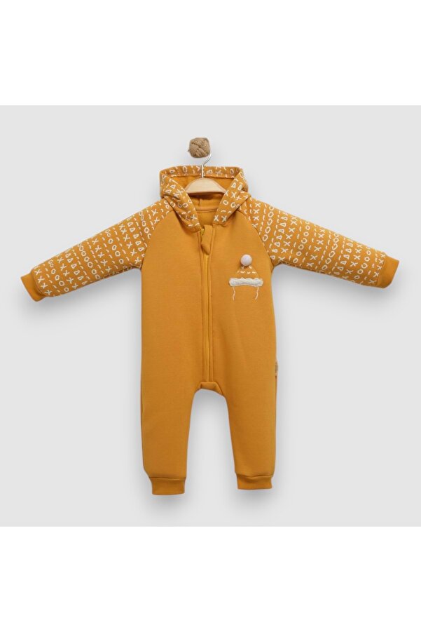 Necix's WINTER ADVENTURE KAPÜŞONLU ÜÇ İPLİK ŞARDONLU TULUM Hardal