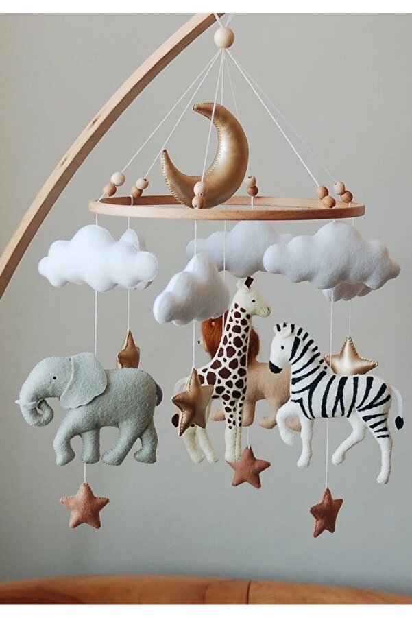 Bohem vitrin Safari Temalı Keçe Bebek Dönencesi