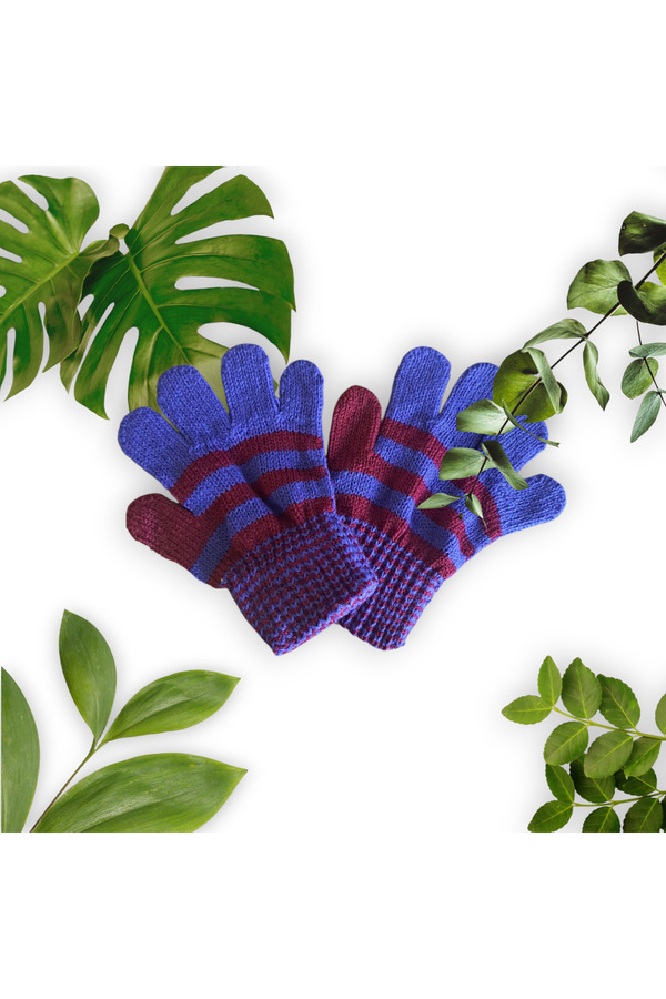 eleven market Çocuk Eldiveni Bordo Mavi Bebe Eldiven 1-4 Yaş