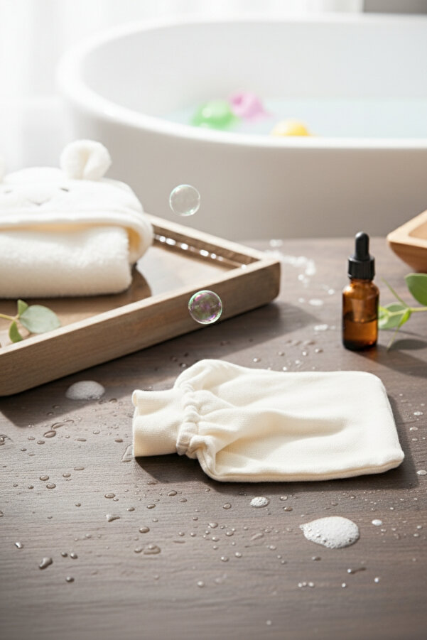 Salvia Dione %100 Pamuk Müslin Bebek Banyo Lifi | Yenidoğan Ultra Yumuşak Yıkama Sabun Kesesi | Hassas Ciltler