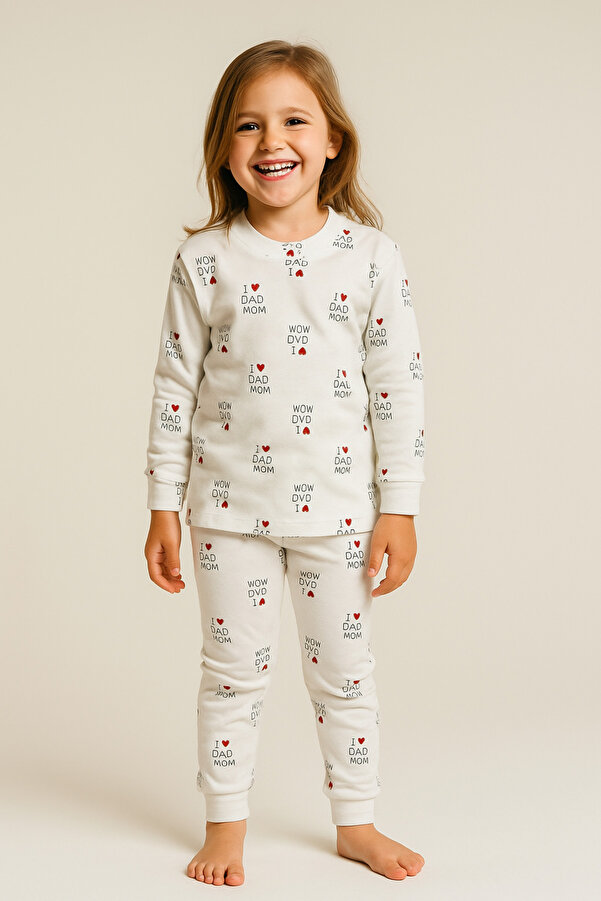 Vivolas %100 Pamuk Çocuk Unisex Desenli Pijama Takımı 1-8 Yaş (Uzun Kollu, 2’li Takım)