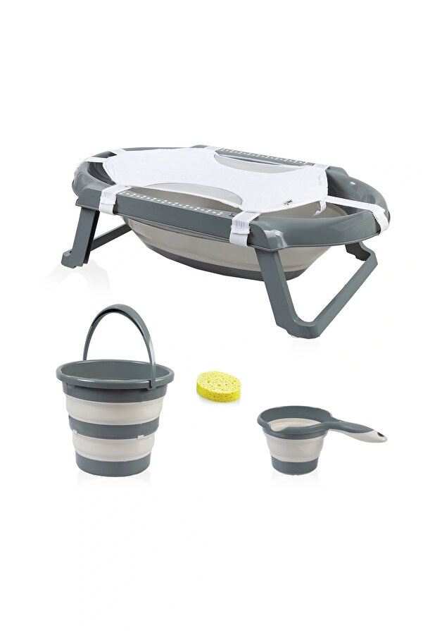 Babyjem Katlanabilen Bebek Banyo Seti Gri