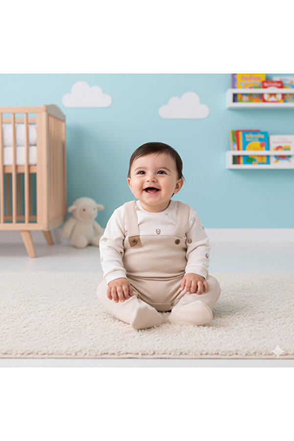 Kidaxi Organic Sertifikalı Erkek Bebek Patikli Tulum