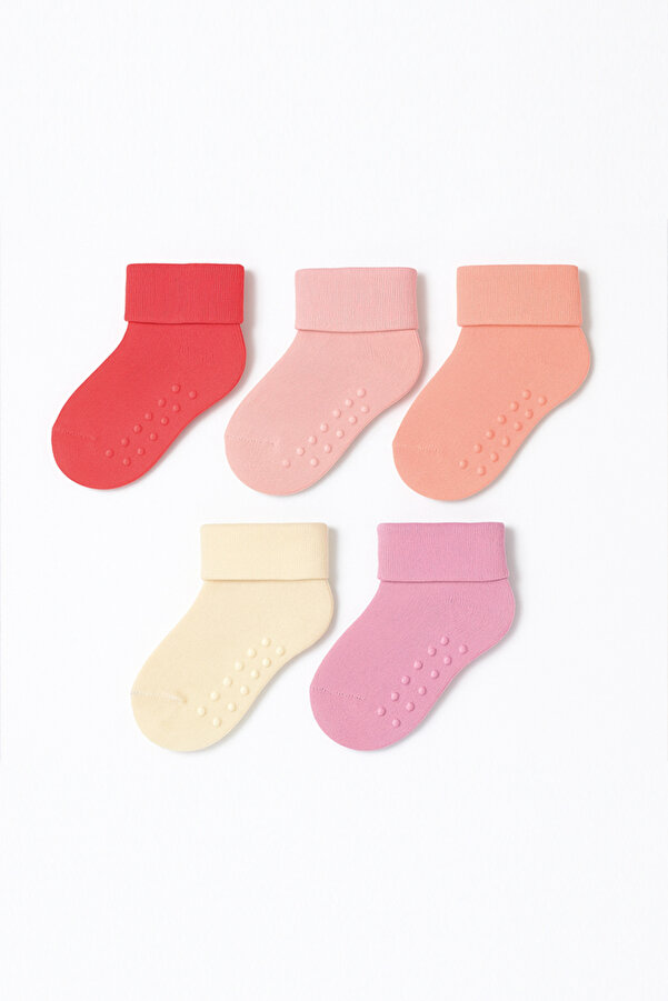 MEM SOCKS 5'li Kaydırmaz Havlu Bebek/çocuk Çorabı