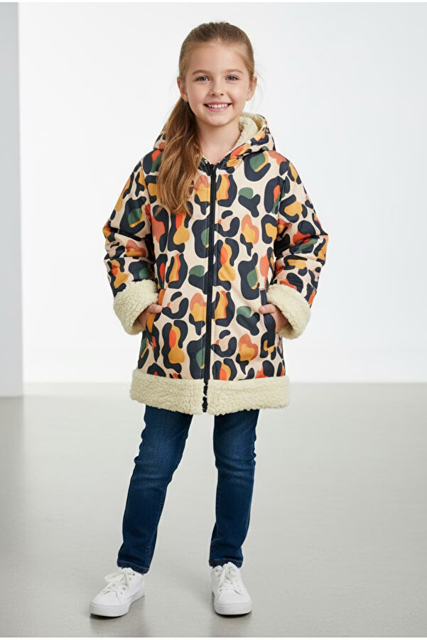 By Piera Su Geçirmez Yüzeyli Teddy Pelüş Unisex Çocuk Kaban