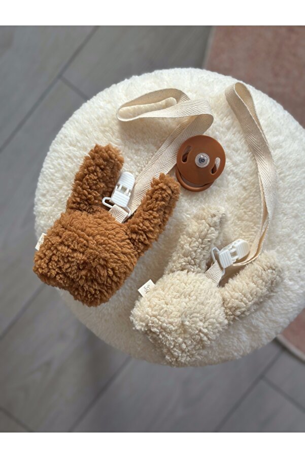 vivimade Bebek Emzik Askısı Bunny Taba-Ekru 2'li