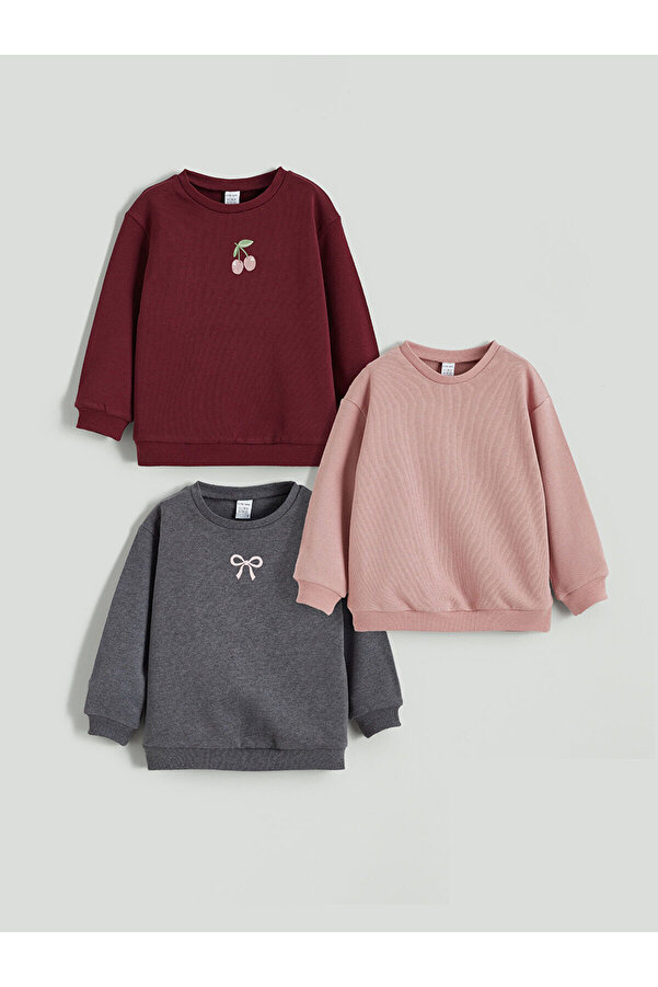 LC Waikiki Fiyonk Baskılı Kız Bebek Sweatshirt