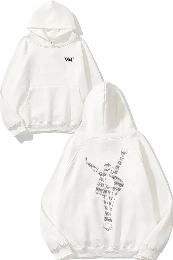 THEWERT Michael Jackson Yazi Design Back Printed White Hooded Sweatshirt