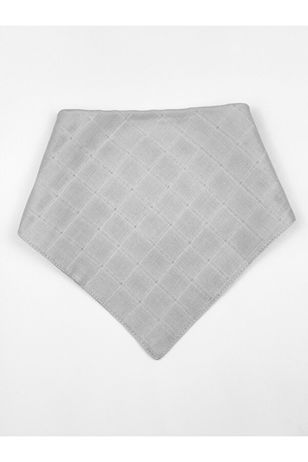 MyVera Gri - Çift Katlı Müslin Kumaş Çıtçıtlı Bebek Salya Önlük & Fular