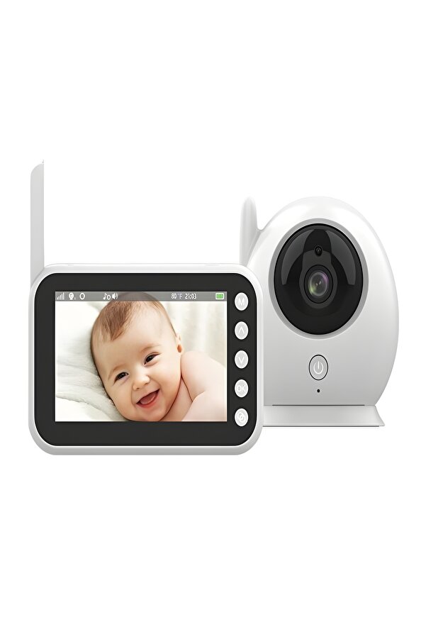 DEANB Full hd Bebek Kamerası 2.4 ghz Wireless, 360° Dönen Ptz Gece Görüş, Monitörlü Interkom Özellikli