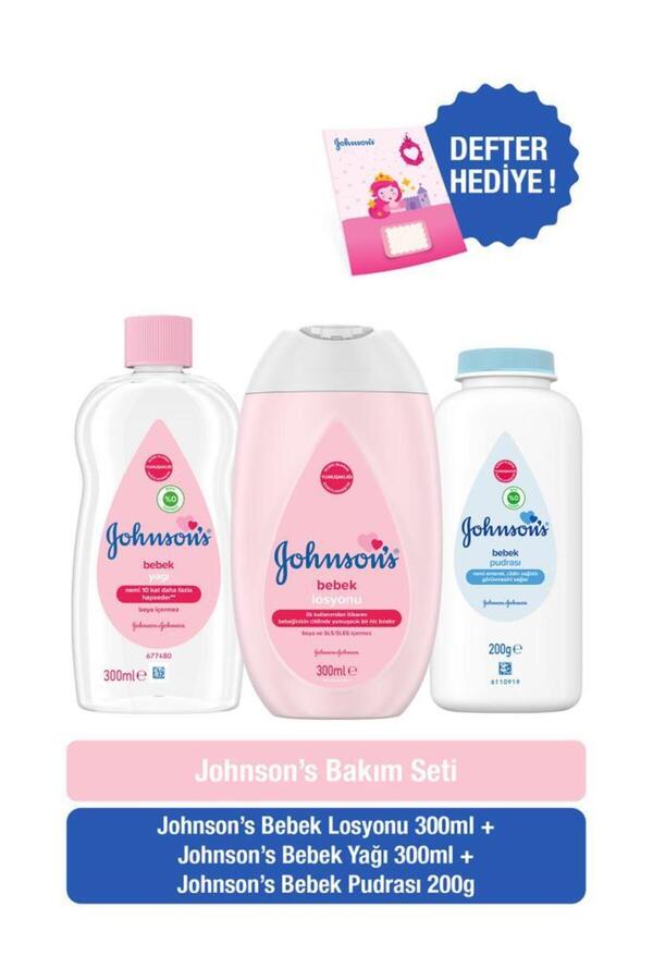 Johnson's Bebek Yağı 300 ml + Pudra 200 gr + Bebek Losyonu 300 ml + Işıldayan Pa