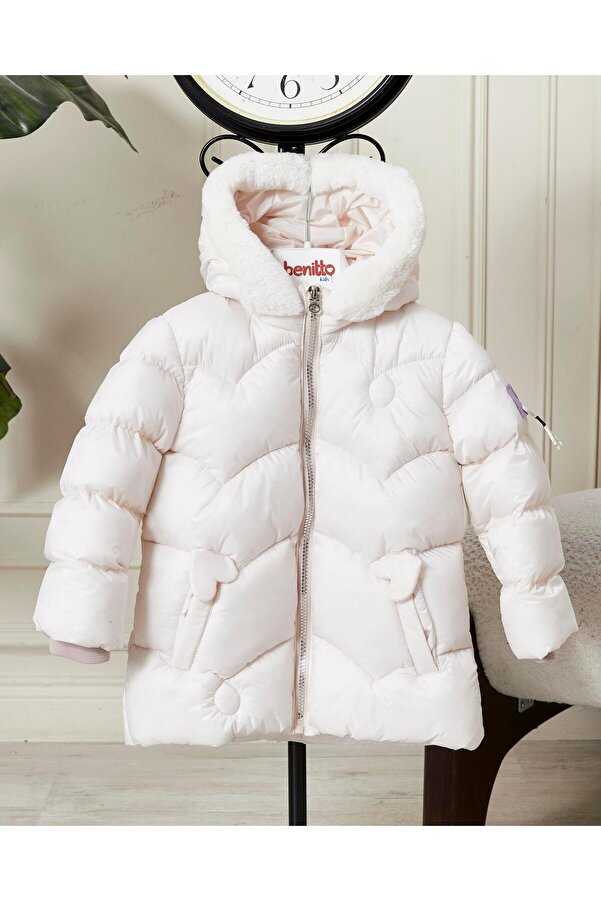 Benittokids Kız Bebek Kapüşonlu Fermuarlı Şişme Mont 51351