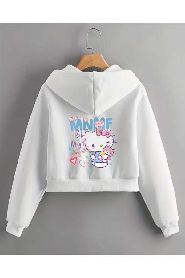 haha Kız Çocukları için Hello Kitty Baskılı Ceket