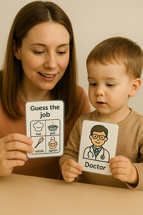 lnly Guess The Job Montessori Meslek Kartları | 16 Adet Arkalı-Önlü Zeka Geliştirici Flashcard