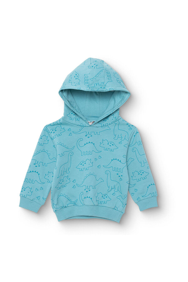 ebebek Hello Baby HelloBaby Erkek Bebek Kapüşonlu Sweatshirt Şardonlu İki İplik Kapüşonlu Yaka Uzun Kol