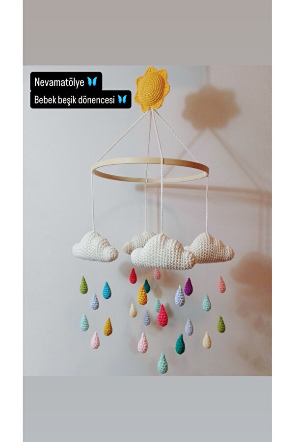 NEVAMATÖLYE El Yapımı Amigurumi Bebek Beşik Dönencesi (müziksiz)