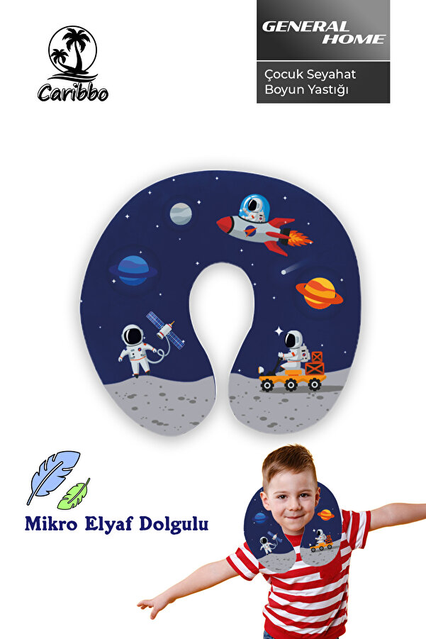 caribbo Mikro Elyaf Dolgulu Uzay Uz65 Çocuk Boyun Yastıgı