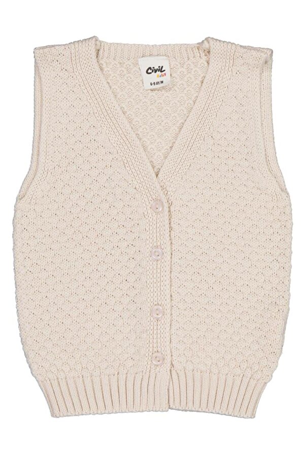 Civil Baby Baklava Desen 6-18 Ay Yelek - Bej 12-18 Ay