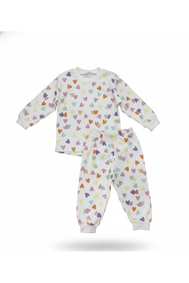 BOBBY JR KİDSWEAR Kız Çocuk Pijama Takımı Kalp Baskılı