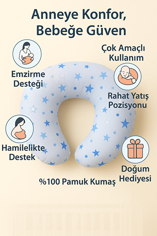 Rain Baby Anne Bebek Emzirme Minderi Desenli