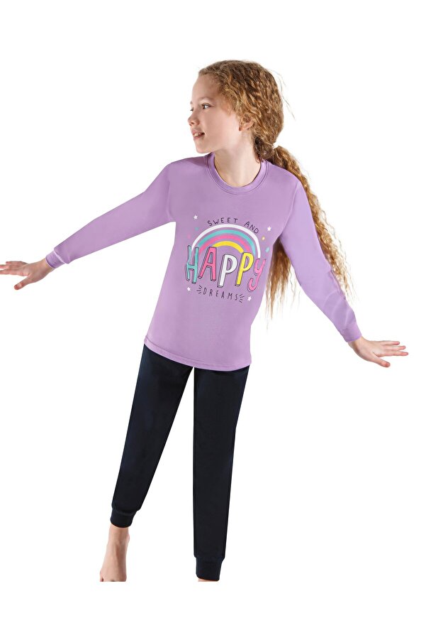 Weweus Kız Çocuk Lila Pijama Takımı 713