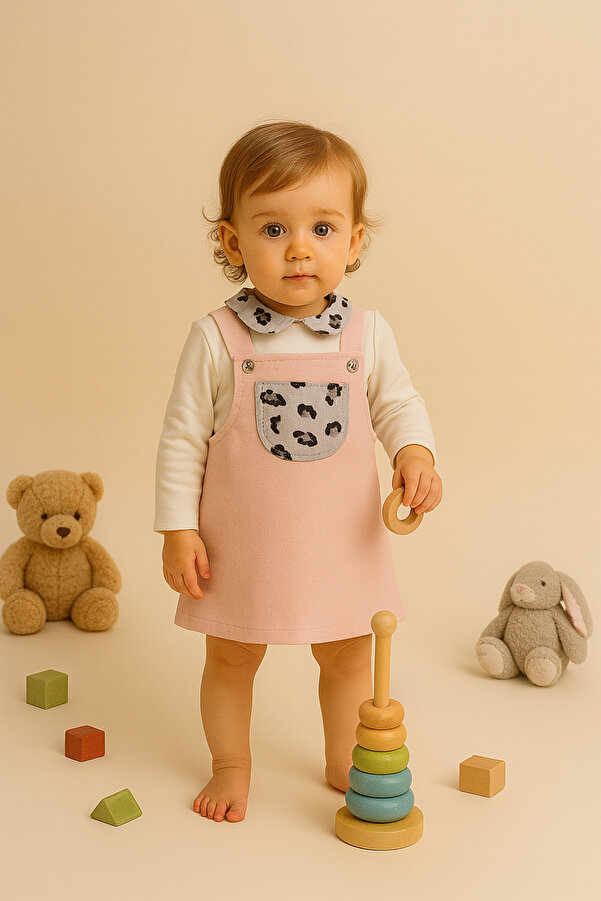 Aydodo Pembe Jile Kız Bebek 2'li Takım 6-9/9-12/18-24/24-36 Ay